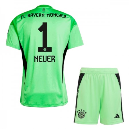 Virallinen pelipaita FC Bayern München Neuer 1 Maalivahti 2025-26 Lyhythihainen Vihreä - Lasten ( + Lyhyet housut ) Virallinen pelipaita FC Bayern München Neuer 1 Maalivahti 2025-26 Lyhythihainen Vihreä - Lasten ( + Lyhyet housut )